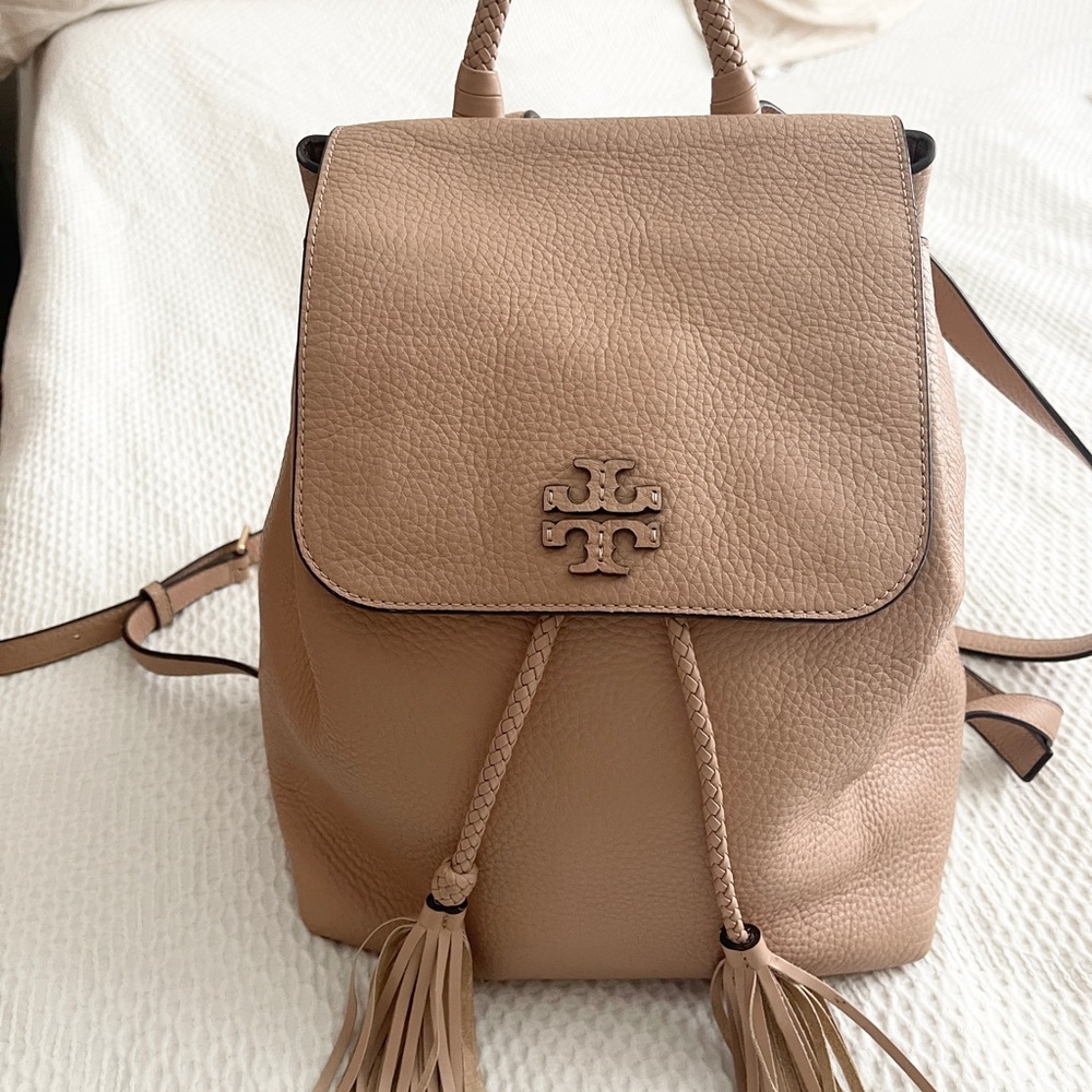Tory Burch Beige Leather Backpack